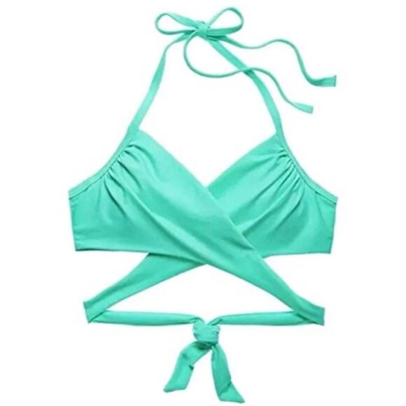 Victorias Secret The Wrap Halter Body Swim Bikini Top Size 34C Underwire Tie - Picture 2 of 7